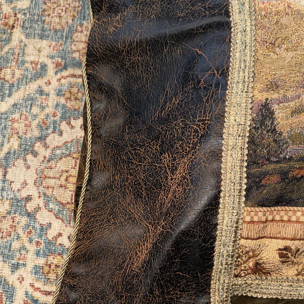 Western Tapestry and leather look Pillow Sham  by Wood River Bed Pillow size - Picture 3 of 11